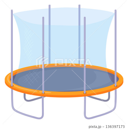 Trampoline cartoon icon. Gymnastics exercise safe equipment 136397173