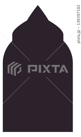 Ornate window shape. Black arch in islamic style 136397182