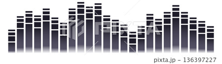 Digital sound equalizer. Loud music beat icon 136397227