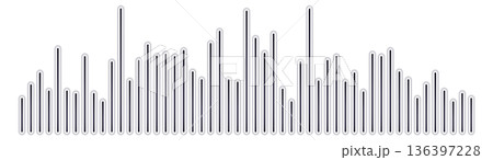 Audio signal record. Sound level histogram icon Audio signal record. Sound level histogram icon 136397228