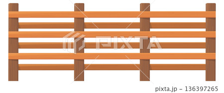 Farm barrier. Protection cartoon border with horizontal board Farm barrier. Protection cartoon border with horizontal board 136397265