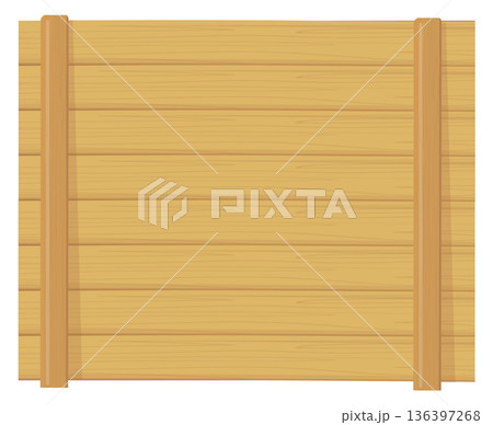 Wooden panel barrier. Cartoon hardwood plank boundary Wooden panel barrier. Cartoon hardwood plank boundary 136397268