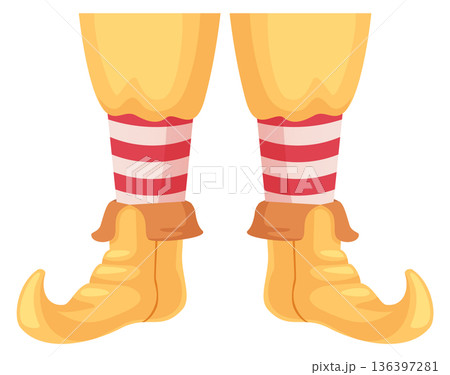 Carnival fashion legs. Striped stockings and fantasy shoes Carnival fashion legs. Striped stockings and fantasy shoes 136397281