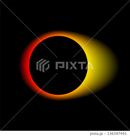 Neon color round frame with gradient effect. Abstract blending red yellow light circle background. Colored rainbow bright icon. Colorful geometric graphic vector illustration isolated on black Neon color round frame with gradient effect. Abstract blending red yellow light circle background. Colored rainbow bright icon. Colorful geometric graphic vector illustration isolated on black 136397491