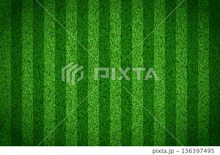Soccer grass field top view. Green pitch. Sport stadium for baseball or football. Realistic turf texture background. Place for sport match, competition, championship. Vector illustration Soccer grass field top view. Green pitch. Sport stadium for baseball or football. Realistic turf texture background. Place for sport match, competition, championship. Vector illustration 136397495