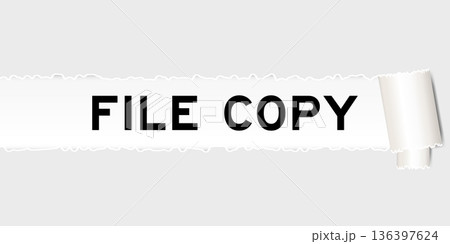 Ripped gray paper background that have word file copy under torn part 136397624
