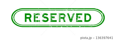 Grunge green reserved word rubber seal stamp on white background 136397641