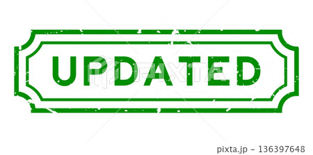 Grunge green updated word rubber seal stamp on white background Grunge green updated word rubber seal stamp on white background 136397648