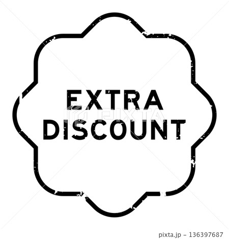 Grunge black extra discount word square rubber seal stamp on white background Grunge black extra discount word square rubber seal stamp on white background 136397687