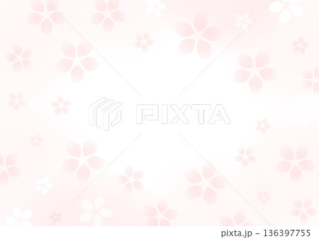 綺麗な桜の花のフレーム、ピンク 136397755