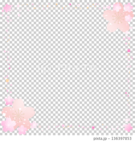 粉紅色櫻花方形相框 粉紅色櫻花方形相框 136397853