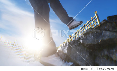 a sinner man fall from heaven to hell. Religious. concept. 3d rendering. 136397976