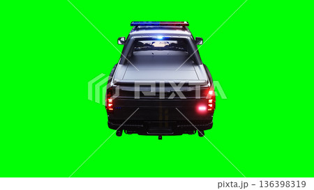 police pickup car green screen isolate.3d rendering. 136398319