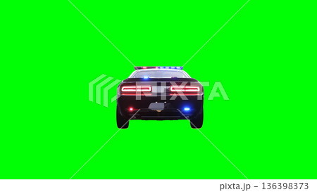 police car green screen isolate.3d rendering. 136398373