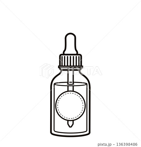 素材イラスト_スポイト瓶_線画 136398486