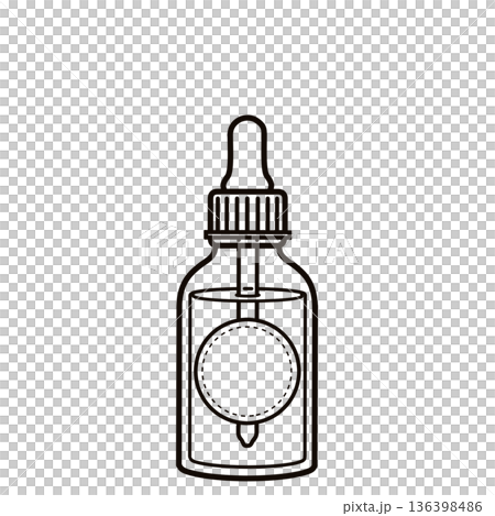 素材イラスト_スポイト瓶_線画 136398486