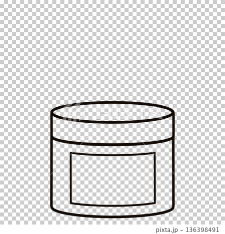 化妝品瓶_乳霜_閉合_線條圖 136398491