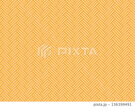 オレンジ色の檜垣文様の背景 136399491