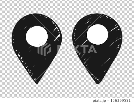 Hand-drawn map pins Hand-drawn map icons Hand-drawn map pins Hand-drawn map icons 136399551