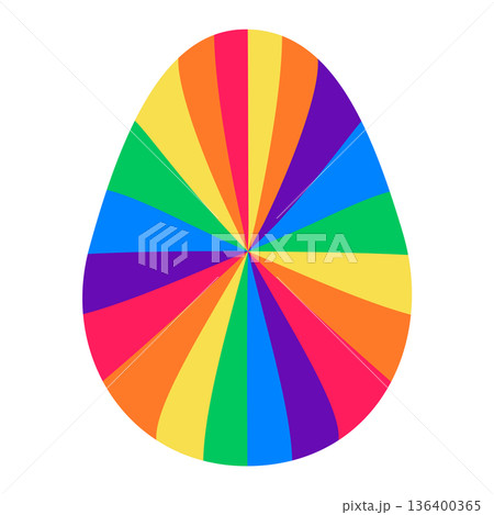 Easter eggs with retro groovy patterns in 60s...のイラスト素材 [136400365] - PIXTA