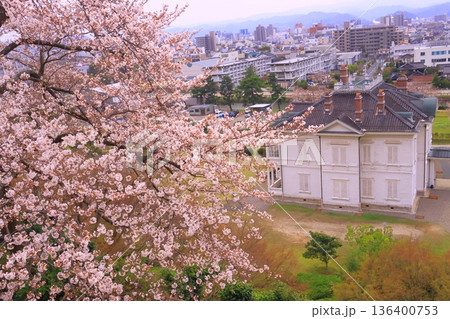 鳥取城址(久松山公園)仁風閣に咲く満開の桜 鳥取城址(久松山公園)仁風閣に咲く満開の桜 136400753
