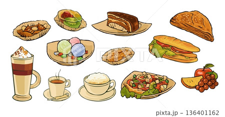 Set food for cafe menu. 136401162