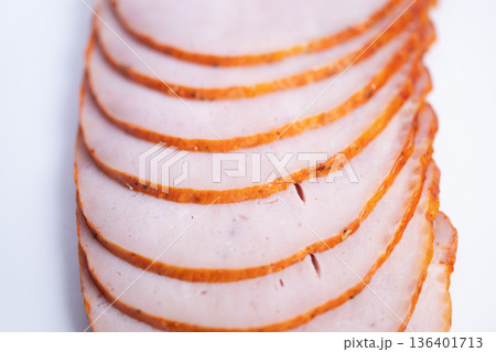 Lowfat turkey for meals. Lean turkey slices perfect for nutritious meal preparation. Opt for tender turkey slices high in protein and low in fat for fitness routines Lowfat turkey for meals. Lean turkey slices perfect for nutritious meal preparation. Opt for tender turkey slices high in protein and low in fat for fitness routines 136401713
