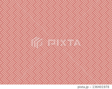 臙脂色の檜垣文様の背景 136401978