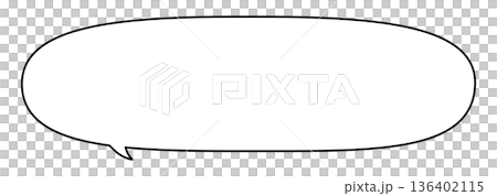 Oval Rectangle Speech Bubble Illustration (Inward Tail, Wide) Oval Rectangle Speech Bubble Illustration (Inward Tail, Wide) 136402115