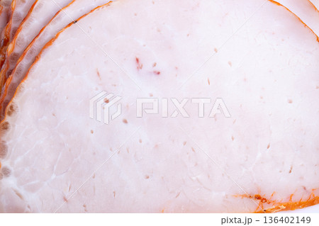 Picnic meat idea. Portable sliced roast for outings. Ideal outdoor meal with seasoned sliced meat. Rustic seasoned sliced roast perfect for outdoor picnics and gatherings 136402149
