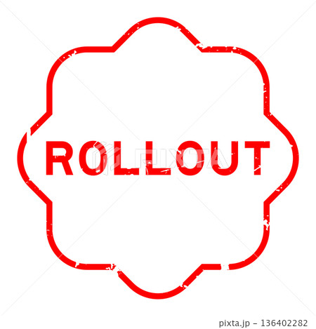 Grunge red rollout word square rubber seal stamp on white background 136402282