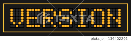 Orange color led banner in word version on black background Orange color led banner in word version on black background 136402291