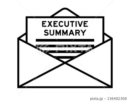 Envelope and letter sign with word executive summary as the headline 136402308