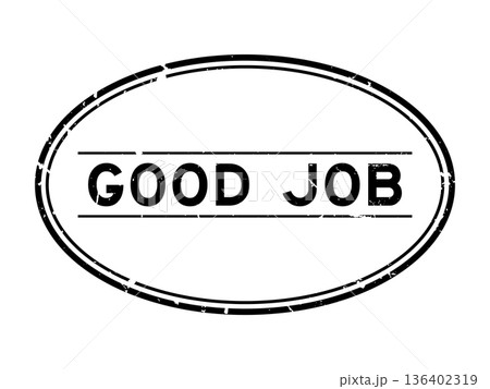 Grunge black good job word oval rubber seal stamp on white background Grunge black good job word oval rubber seal stamp on white background 136402319