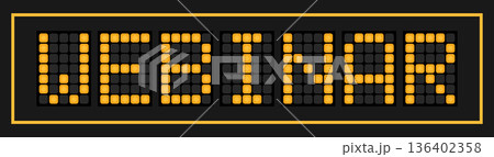 Orange color led banner in word webinar on black background 136402358