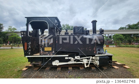 this locomotive of train in TMII Jakarta this locomotive of train in TMII Jakarta 136402748