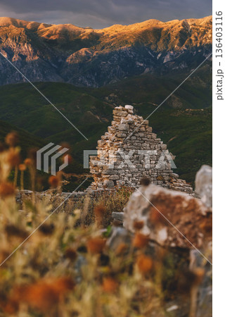 Ruins of Borsh Castle and Medieval Fortress Walls 136403116