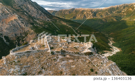 Drone Landscape of Historic Borsh Castle Ruins Drone Landscape of Historic Borsh Castle Ruins 136403136
