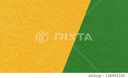 Yellow green paper texture two color background with diagonal split and copy space for template, banner, presentation 136403148
