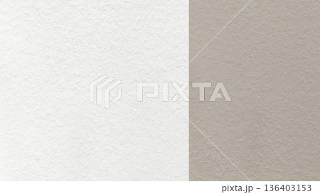 White paper texture two color background with cool beige vertical split and copy space for template, banner, presentation 136403153