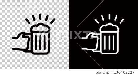 啤酒和酒精圖標 啤酒和酒精圖標 136403227
