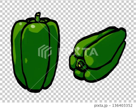Bell pepper illustration (brush strokes, vegetables) Bell pepper illustration (brush strokes, vegetables) 136403352