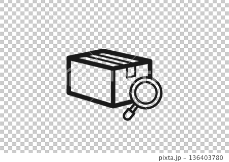 Package tracking and delivery confirmation line icon 136403780