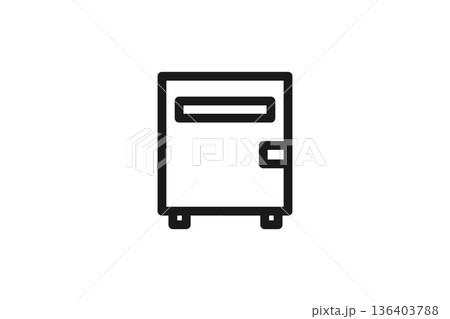 置き配受け取り用宅配ボックス線画アイコン 136403788