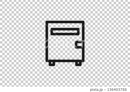 置き配受け取り用宅配ボックス線画アイコン 136403788