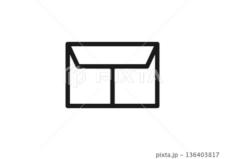 閉じた封筒の線画メールアイコン 136403817