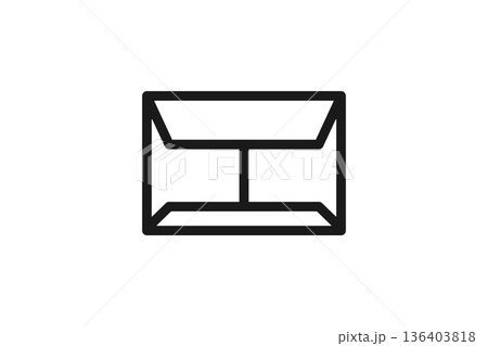 封筒の中を示す線画メールアイコン 136403818