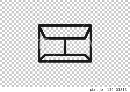 封筒の中を示す線画メールアイコン 136403818