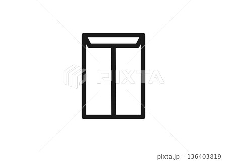 ビジネス向け書類用封筒の線画アイコン ビジネス向け書類用封筒の線画アイコン 136403819