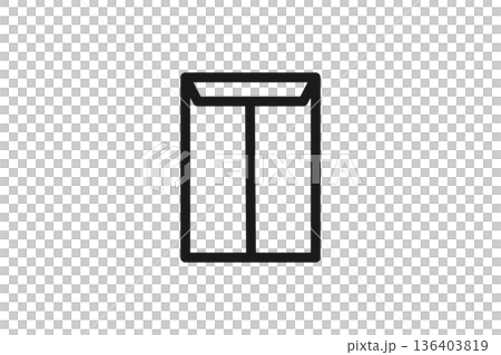 ビジネス向け書類用封筒の線画アイコン ビジネス向け書類用封筒の線画アイコン 136403819